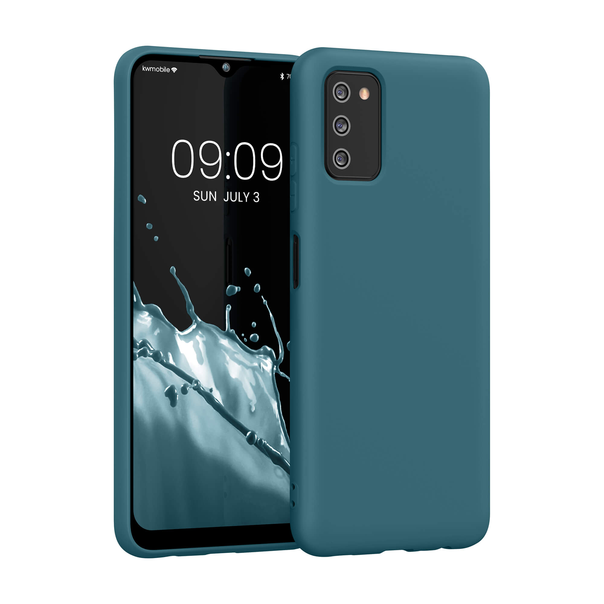 KW Samsung Galaxy A03s Θήκη Σιλικόνης Rubber TPU - Teal Matte - 57566.57