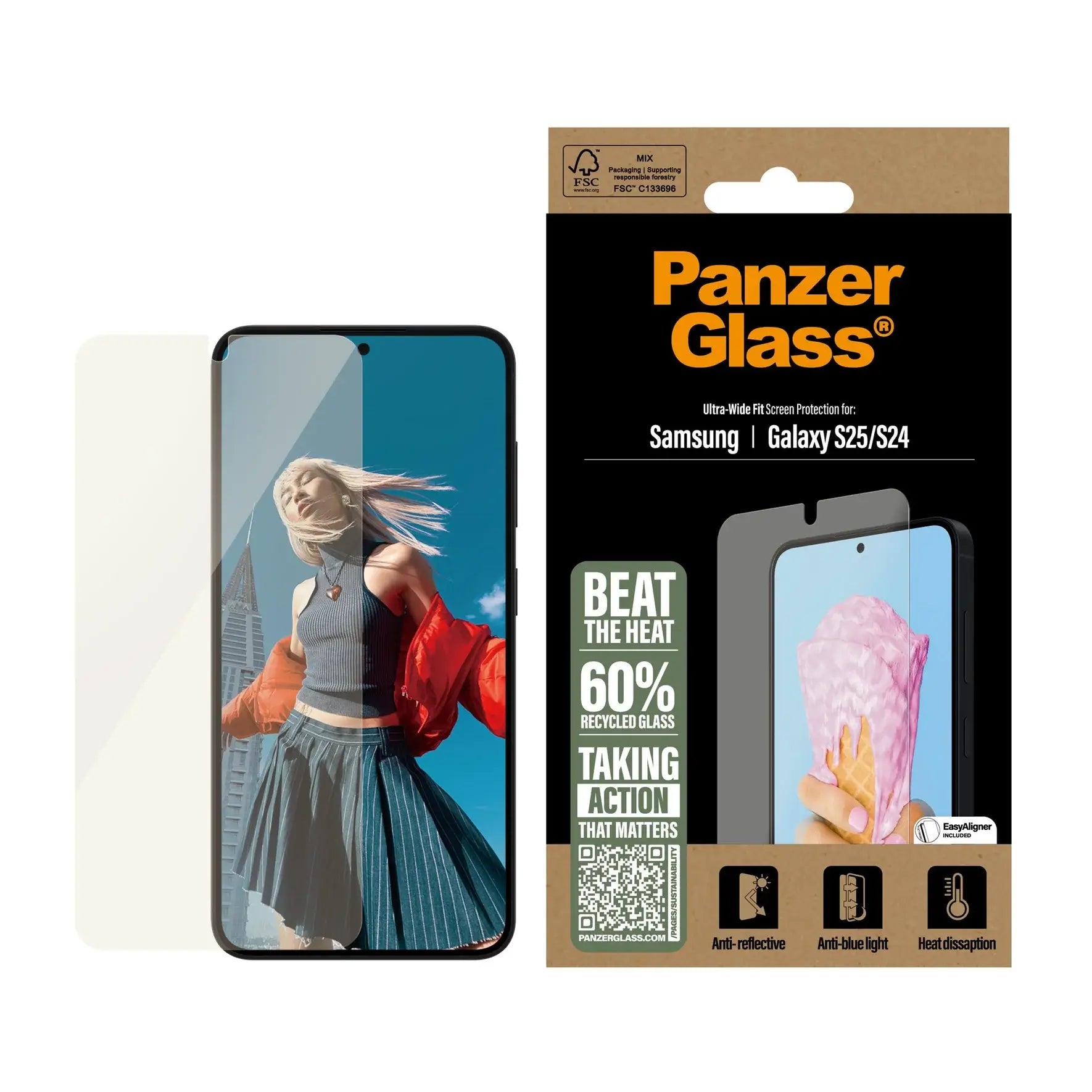 PanzerGlass Samsung Galaxy S24 / S25 All-in-One Ultra-Wide Fit Αντιχαρακτικό Γυαλί Οθόνης - Διάφανο