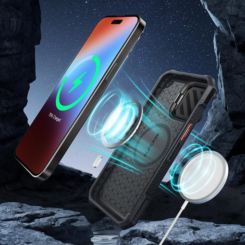 Supcase iPhone 15 Pro Max - Unicorn Beetle XT MagSafe - Σκληρή Θήκη με Προστασία Κάμερας / Stand - Ruddy