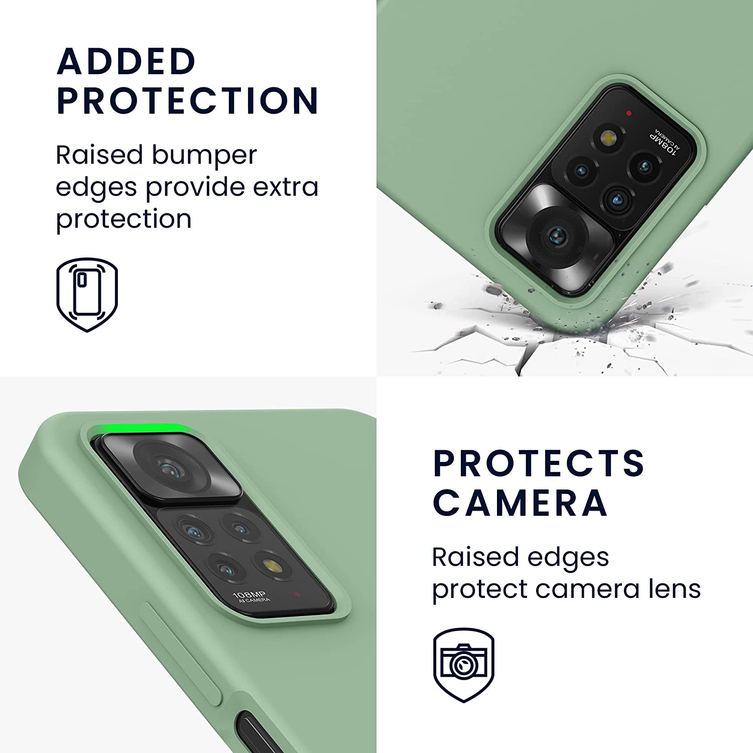 KW Xiaomi Redmi Note 11 Pro / Note 11 Pro 5G Θήκη Σιλικόνης Rubberized TPU - Porcelain Green - 57373.243