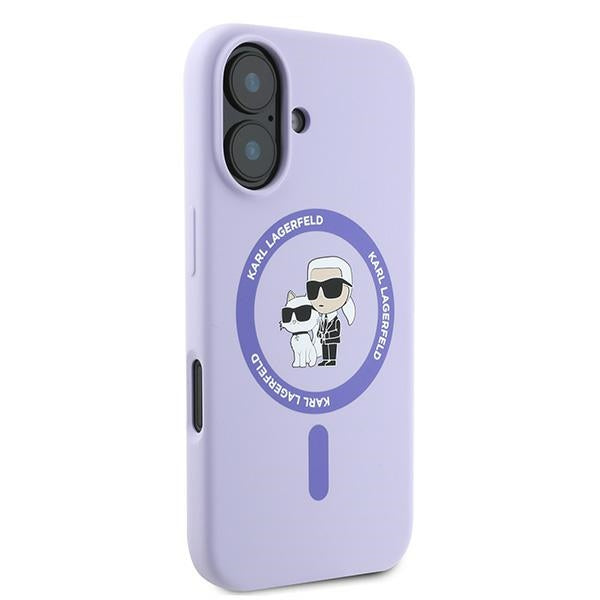 Karl Lagerfeld iPhone 16 - Silicone KC Heads Ring MagSafe - Θήκη Σιλικόνης με MagSafe - Purple - KLHMP16SSCMKCRHU - likebrands.gr