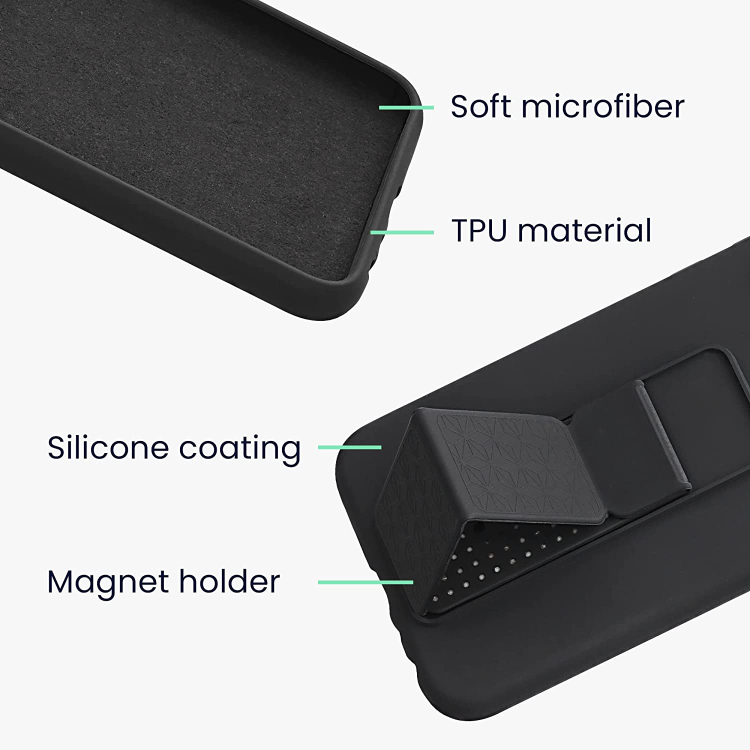 KW iPhone 14 Pro Θήκη Σιλικόνης με Finger Holder και Stand - Neon Pink - 60400.77