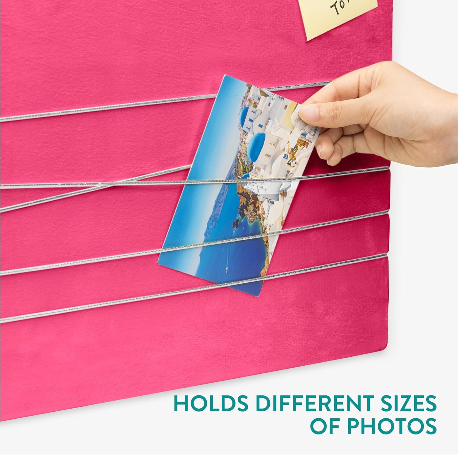 Navaris Πίνακας Ανακοινώσεων από Βελούδο - 44 x 30 cm - Bright Pink / Silver - 52630.1.238