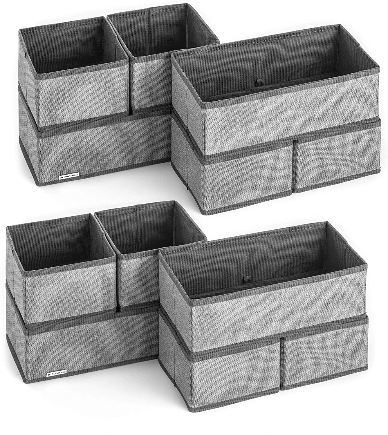Navaris Σετ με 12 Κουτιά Αποθήκευσης - Grey - 49052.10.22