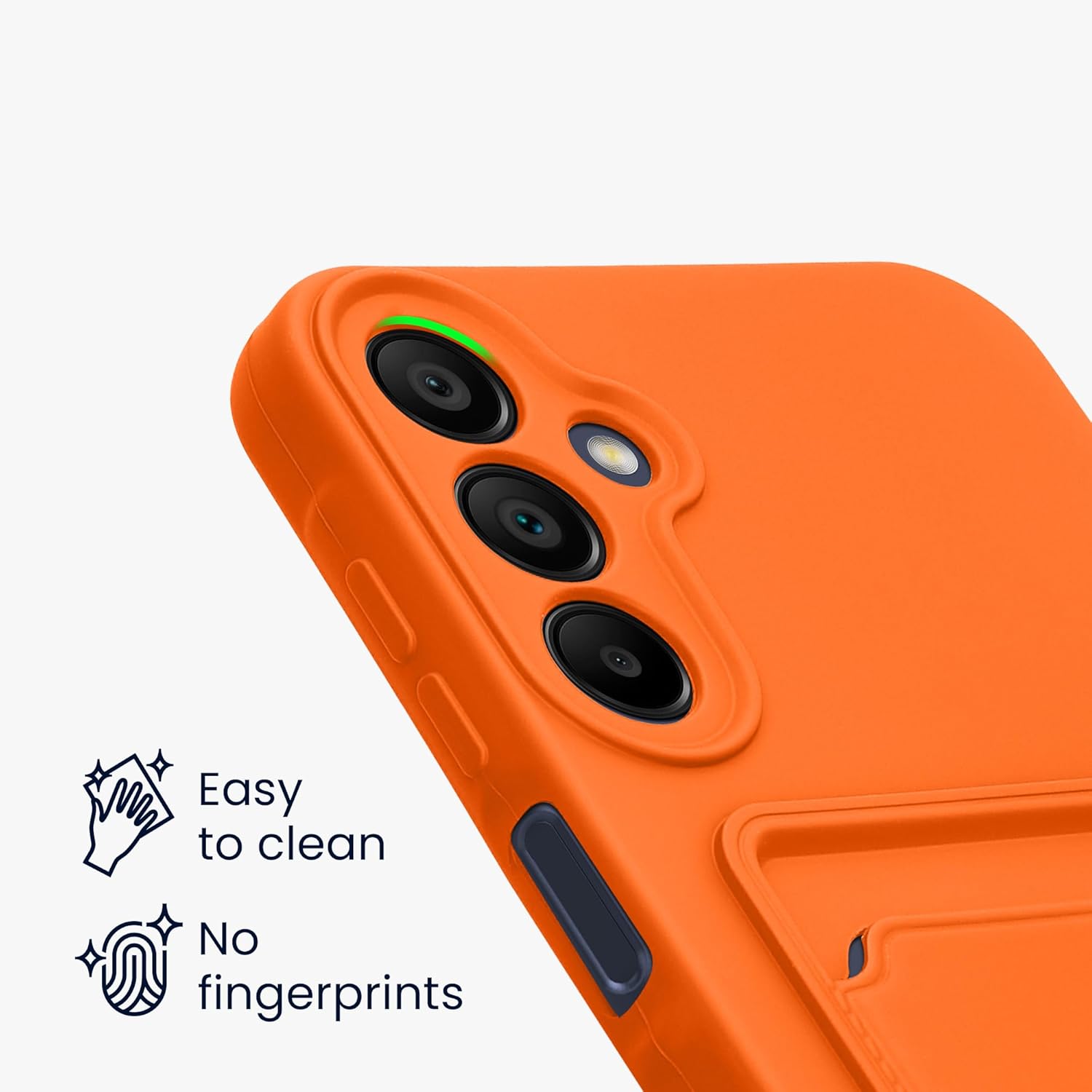 KW Samsung Galaxy A15 4G / A15 5G Θήκη Σιλικόνης TPU με Υποδοχή για Κάρτα - Orange