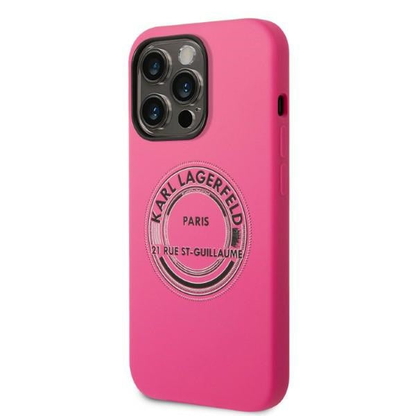 Karl Lagerfeld iPhone 14 Pro Silicone RSG Θήκη Σιλικόνης - Pink - KLHCP14LSRSGRCF