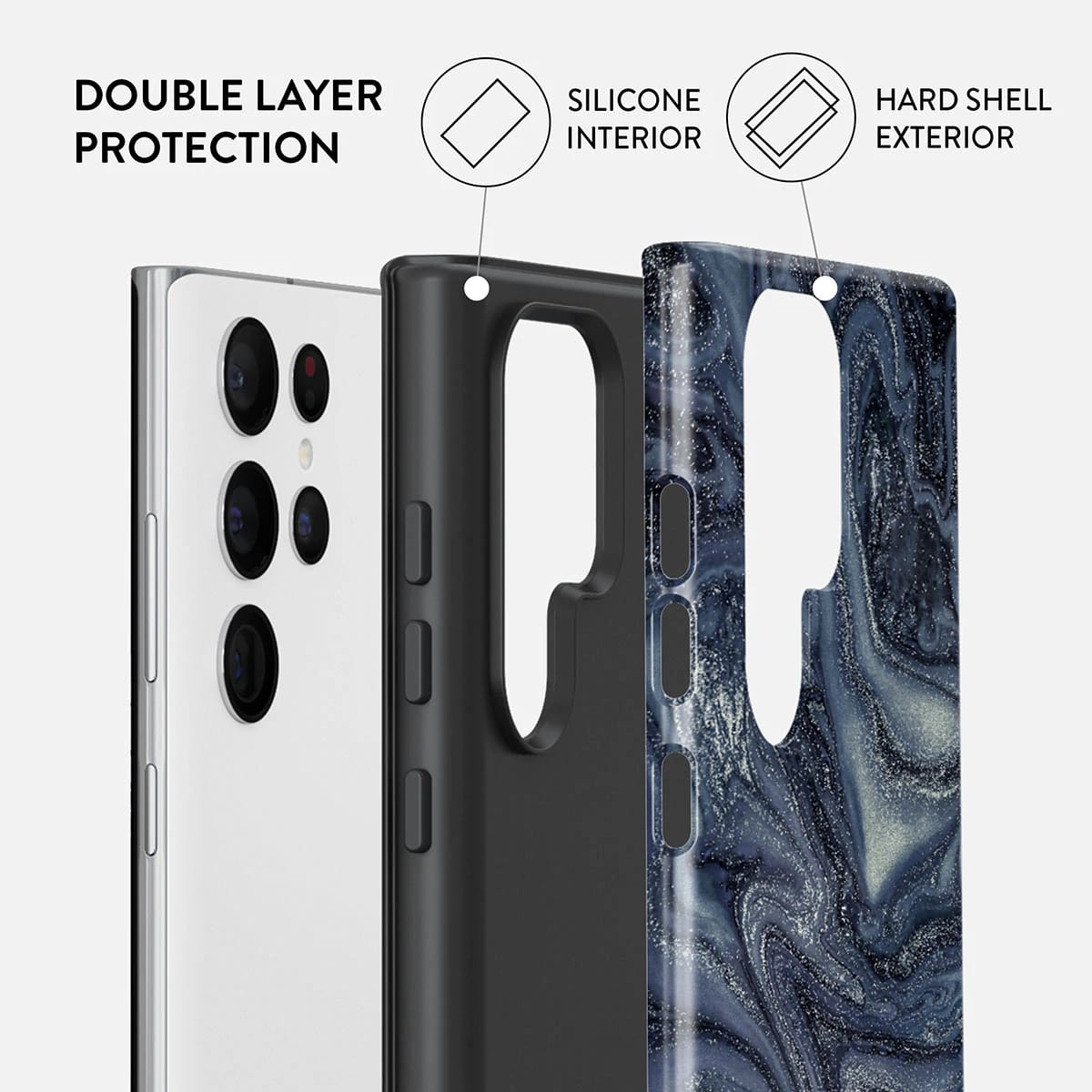 Burga Samsung Galaxy S22 Ultra Fashion Tough Σκληρή Θήκη - Navy Trench