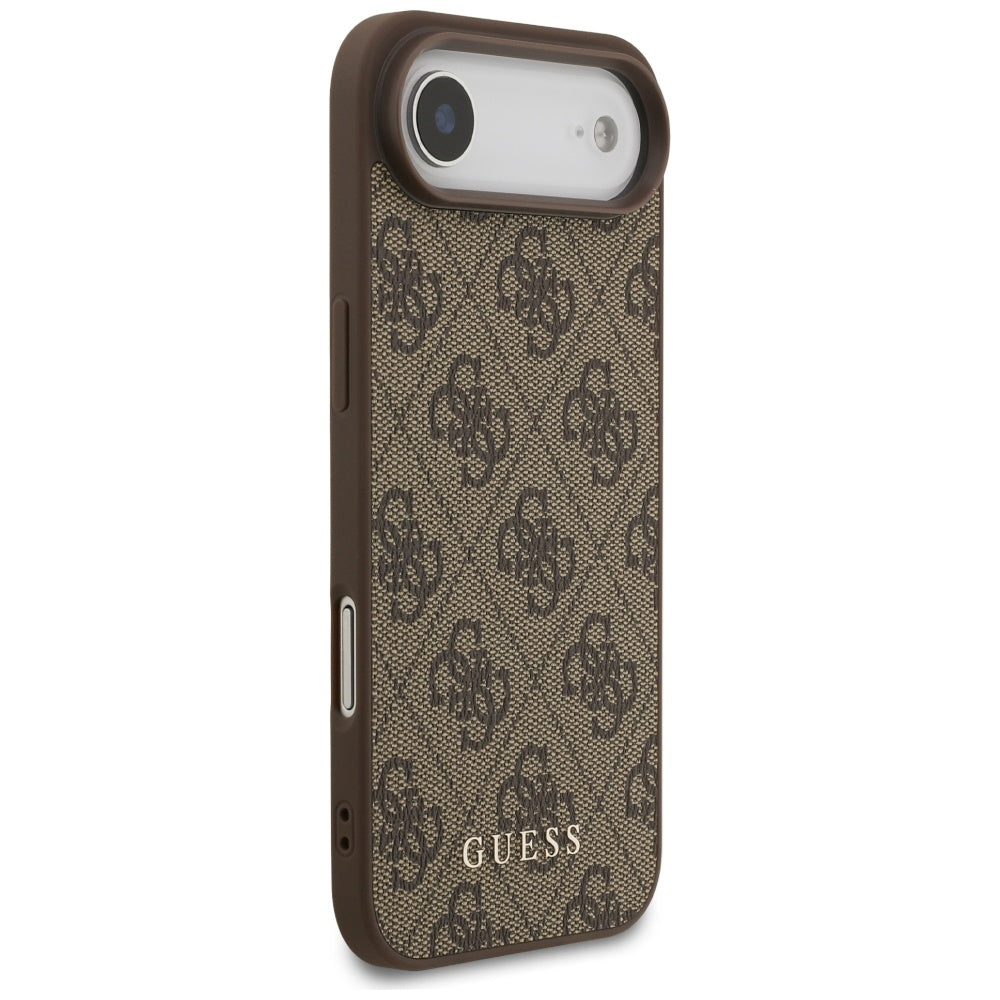 Guess iPhone Air - 4G Classic - Σκληρή Θήκη με Πλαίσιο Σιλικόνης και Επένδυση Συνθετικού Δέρματος - Brown - GUHCP17MG4GFBR