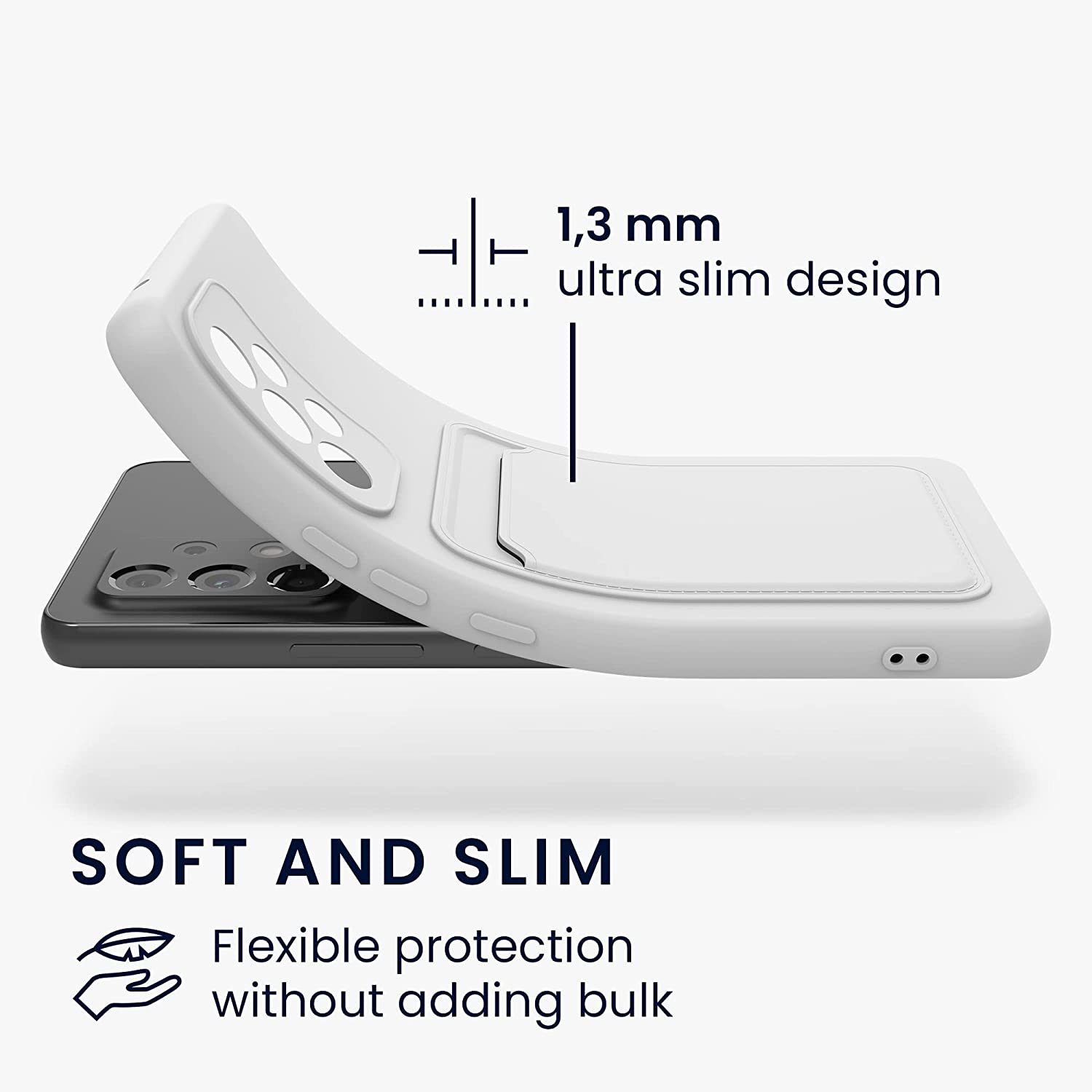 KW Samsung Galaxy A53 5G Θήκη Σιλικόνης TPU με Υποδοχή για Κάρτα - White - 58146.02