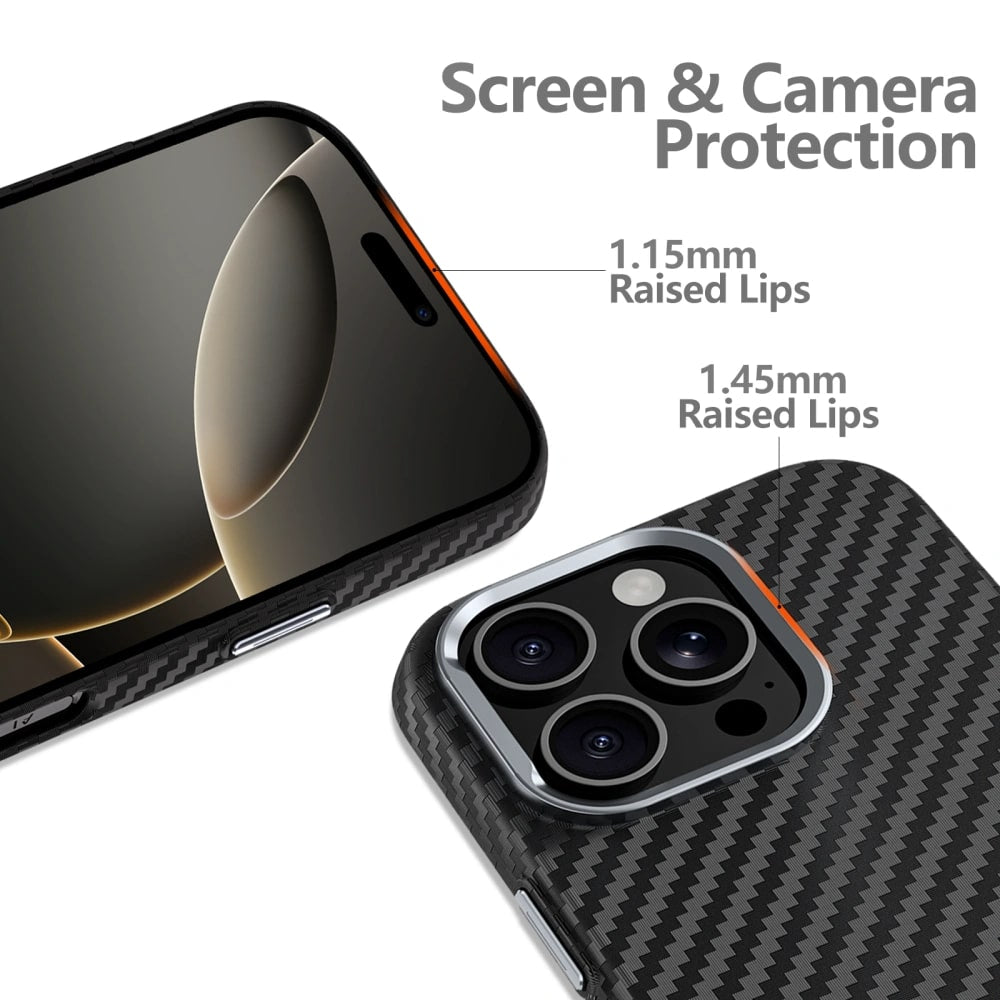 Tech-Protect iPhone 16e Ion Carbon MagSafe Σκληρή Θήκη με MagSafe - Black / Silver