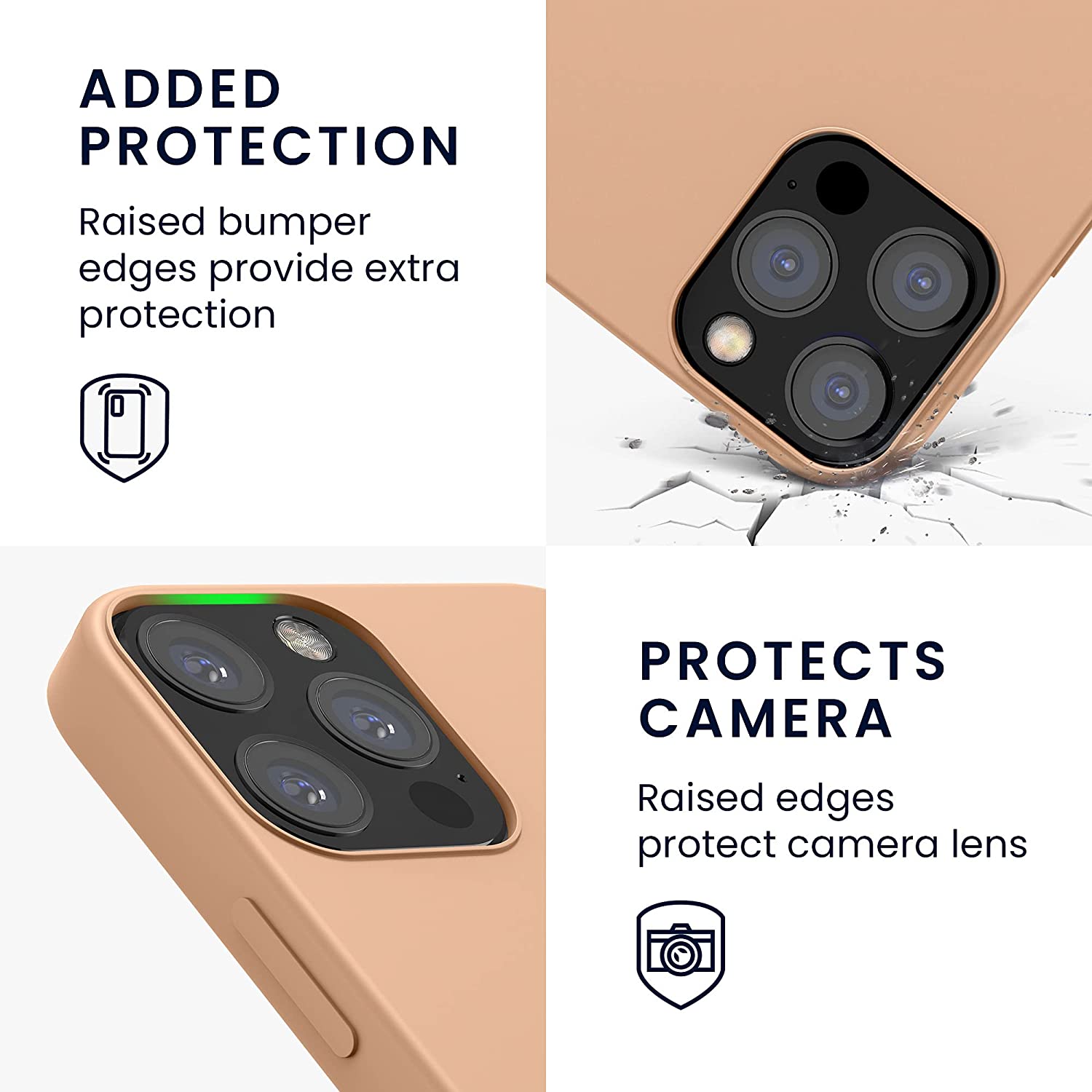 KW iPhone 12 / iPhone 12 Pro Θήκη Σιλικόνης Rubber TPU - Peach Nougat - 52641.194