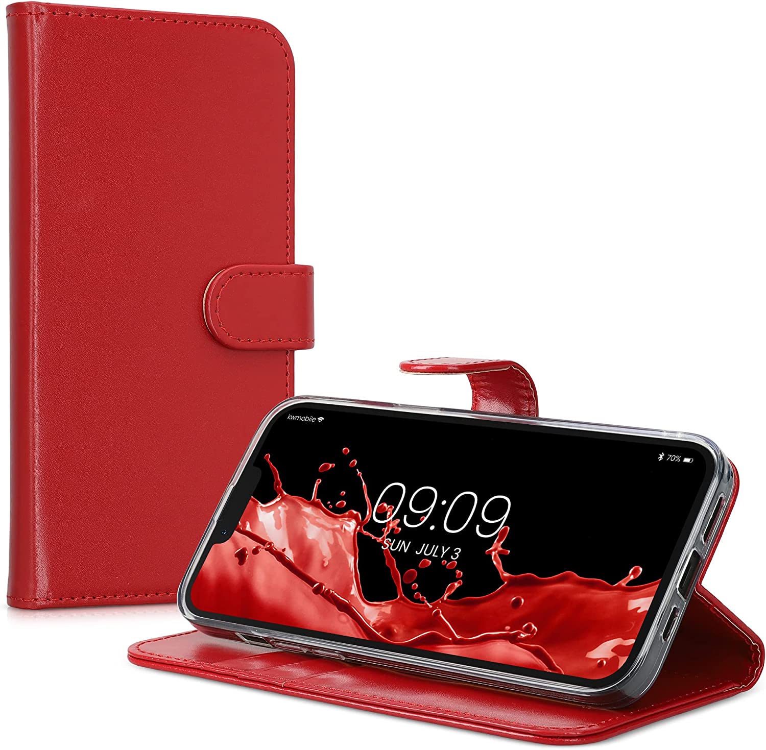 KW iPhone 14 Plus Θήκη Πορτοφόλι Stand - Red - 59213.09