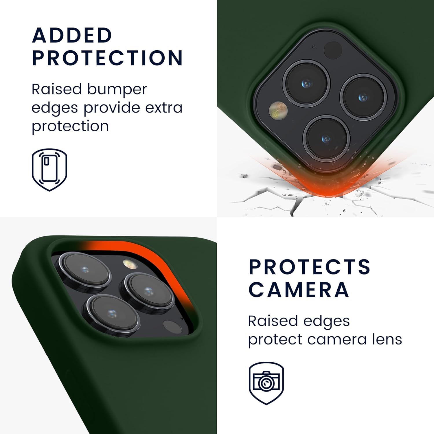 KW iPhone 15 Pro Θήκη Σιλικόνης Rubberized TPU - Dark Green