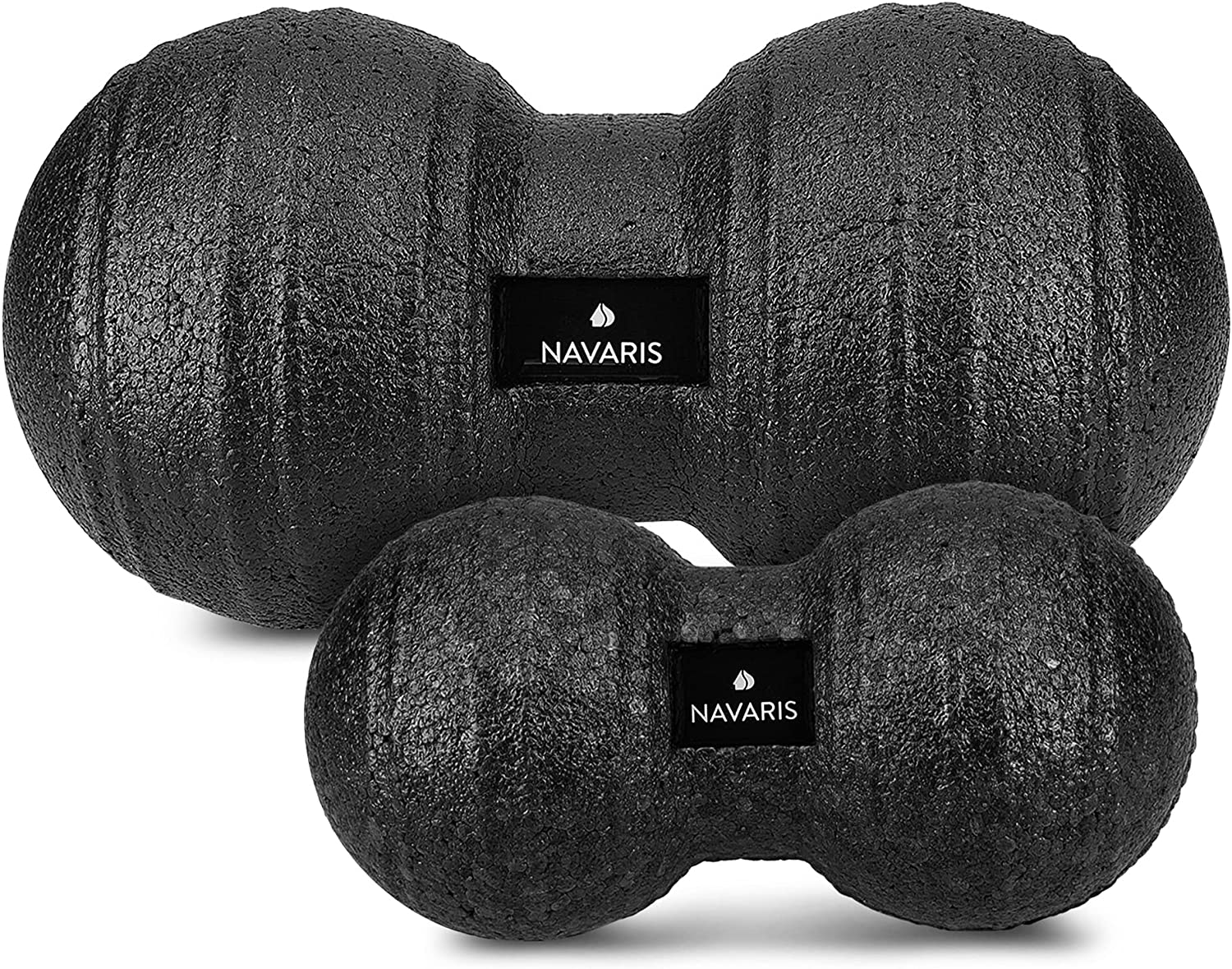Navaris 2x Peanut Duo Massage Ball - Σετ με 2 Μπάλες Μασάζ - Black - 44055.01