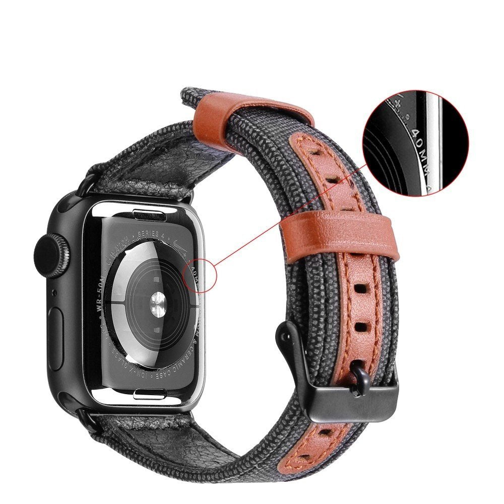 Dux Ducis Λουράκι Apple Watch 2 / 3 / 4 / 5 / 6 / 7 / 8 / 9 / SE - 38 / 40 / 41 mm Strap από Δερματίνη - Black