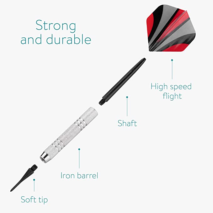 Navaris Σετ με 6 Μαλακά Βέλη με Πλαστική Μύτη - Black - 55868.01