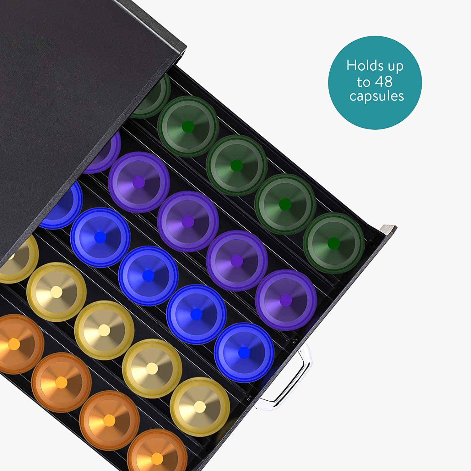 Navaris Συρτάρι για Κάψουλες Nespresso / Βάση για Καφετιέρα - Black - 47364.03