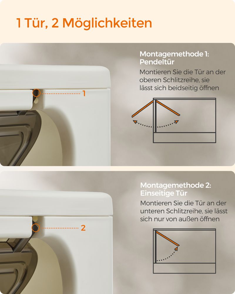 Feandrea Κλειστή Τουαλέτα Γάτας με Συρτάρι - Beige / Dark Grey - PPT001W01