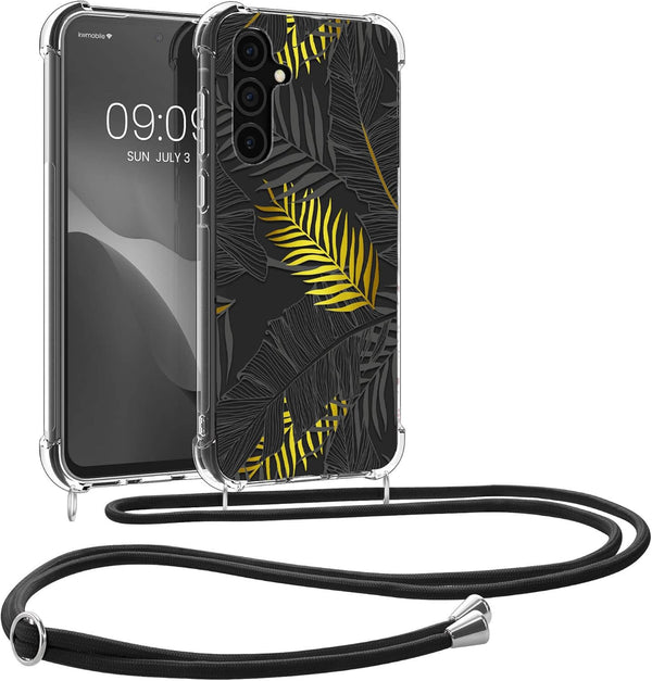 KW Samsung Galaxy A35 5G Θήκη Σιλικόνης TPU με Λουράκι - Design Jungle - Yellow / Grey / Διάφανη