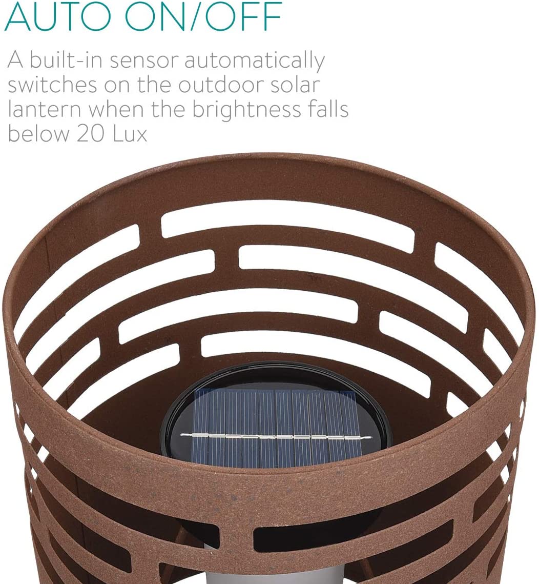 Navaris Outdoor Solar Light Drum Φωτιστικό Εξωτερικού Χώρου - Metal Fire Pit Lantern - 47541.01