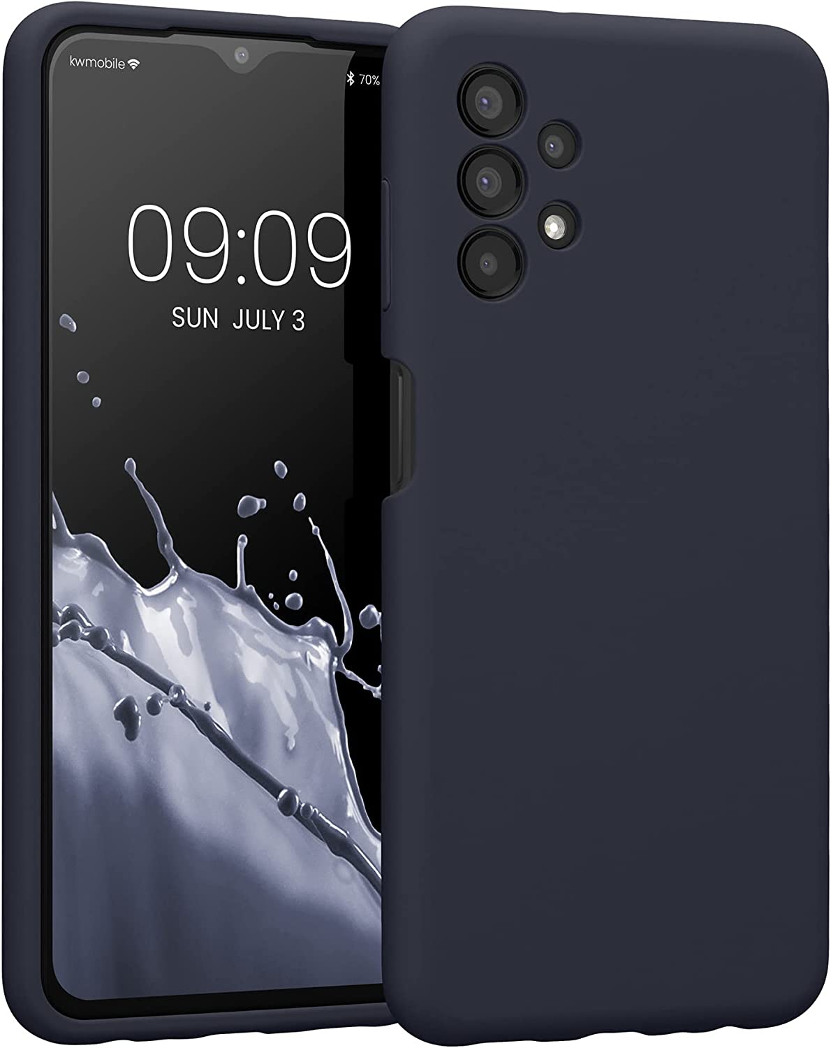 KW Samsung Galaxy A13 4G Θήκη Σιλικόνης Rubberized TPU - Blueberry Blue - 57832.186