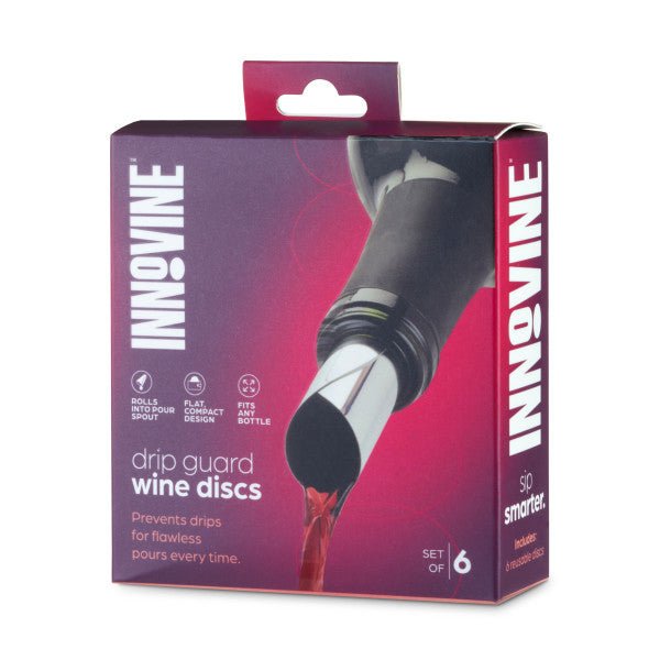 Innovine 6 Μεταλλικοί Δίσκοι Ροής για Φιάλες Κρασιού - Silver