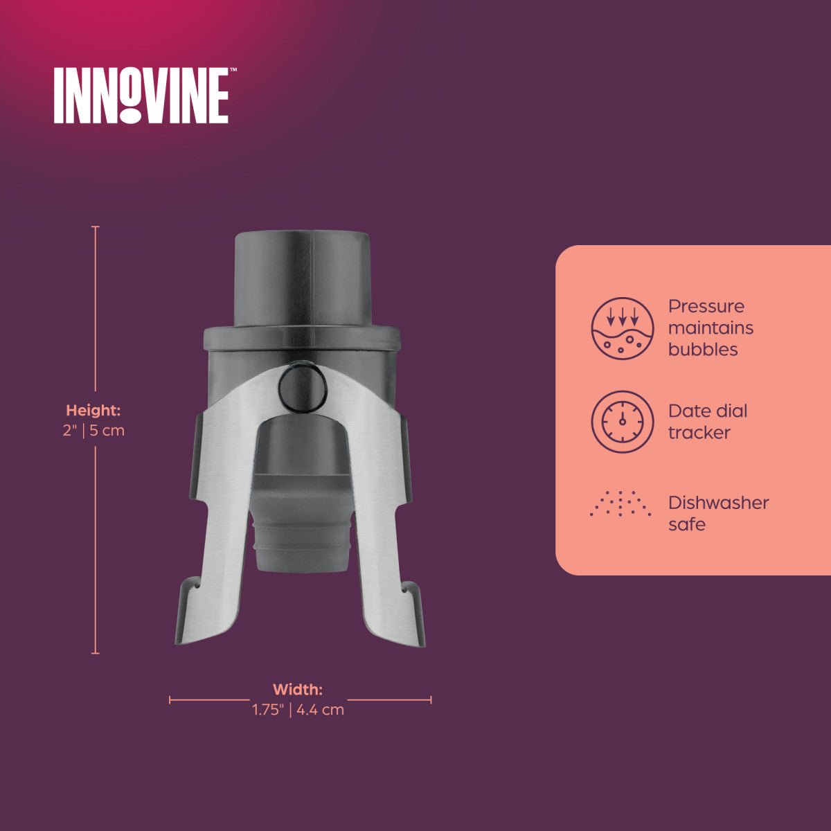 Innovine Πώμα Διατήρησης Σαμπάνιας / Αφρώδους Οίνου - Graphite
