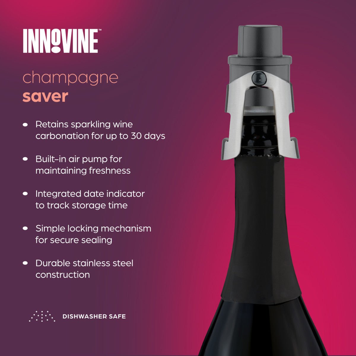 Innovine Πώμα Διατήρησης Σαμπάνιας / Αφρώδους Οίνου - Graphite