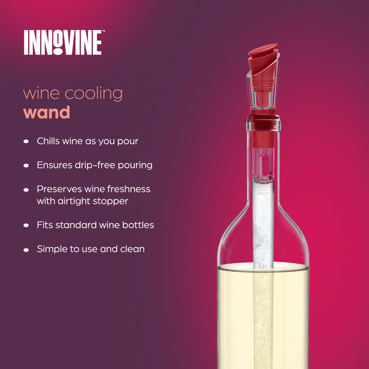 Innovine Ράβδος Ψύξης και Σερβιρίσματος Κρασιού - Raspberry