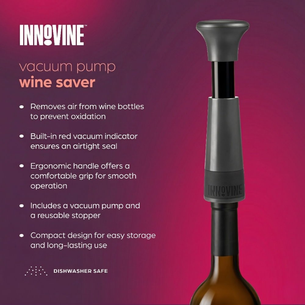 Innovine Σετ με 4 Αξεσουάρ Κόκκινου Κρασιού με Συσκευή Αερισμού - Graphite