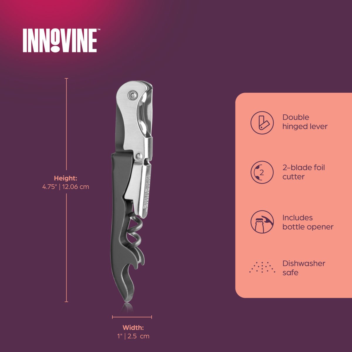 Innovine Σετ με 5 Αξεσουάρ Κρασιού - Graphite