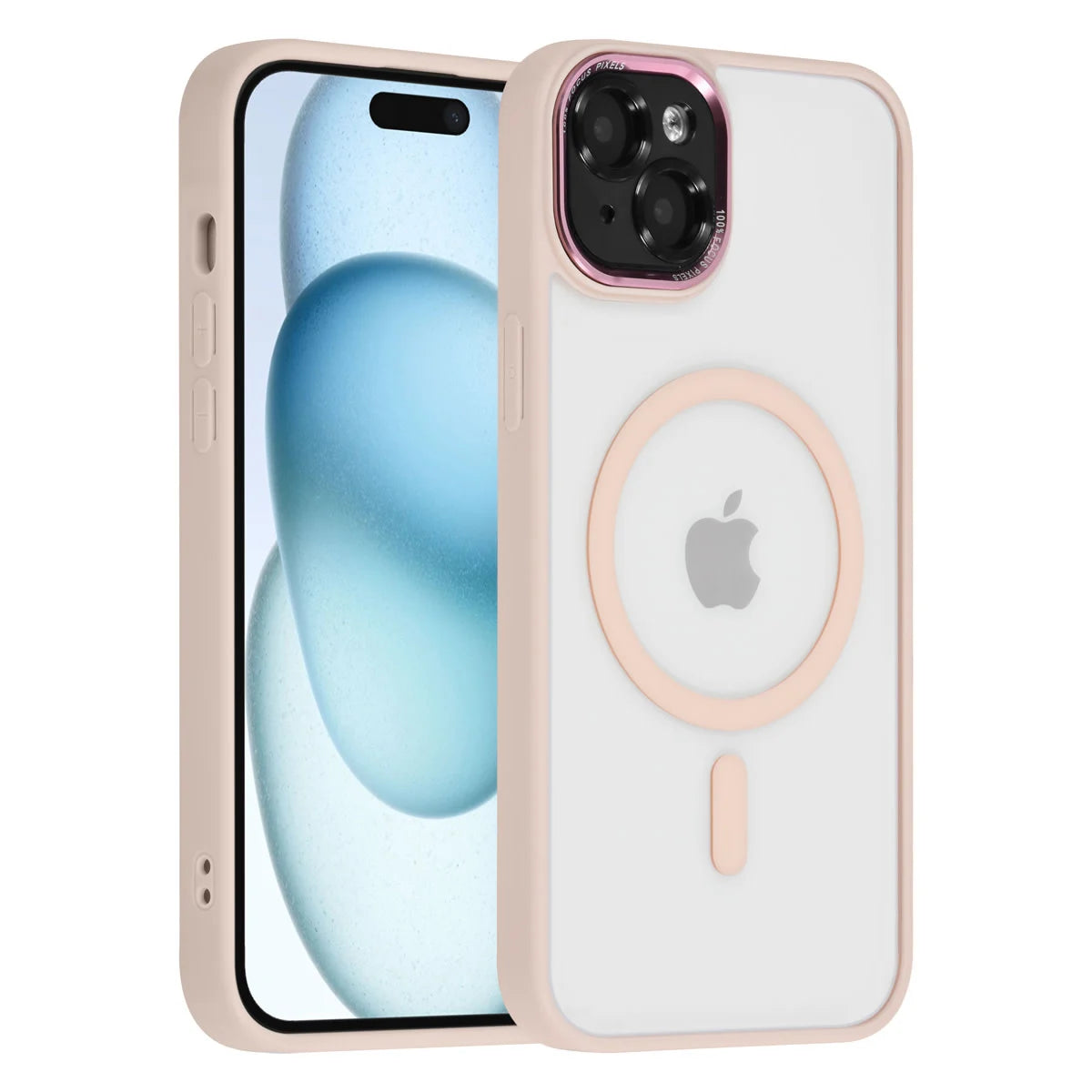 Tuniq iPhone 15 Plus / 14 Plus - MagSafe Σκληρή Θήκη με Πλαίσιο Σιλικόνης - Ροζ Ματ