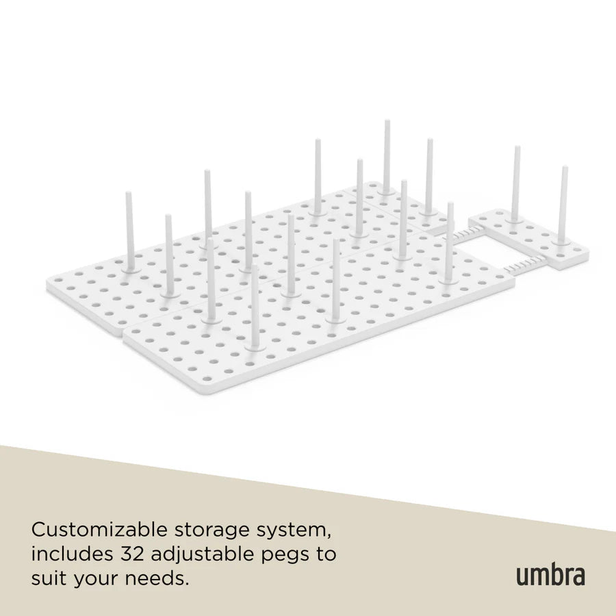 Umbra Peggy Σετ με 2 Επεκτεινόμενες Βάσεις Οργάνωσης για Μαγειρικά Σκεύη και Καπάκια - White