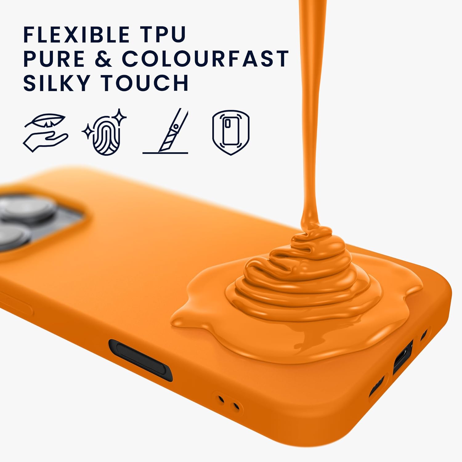 KW iPhone 16 Pro Λεπτή Θήκη Σιλικόνης TPU - Fruity Orange