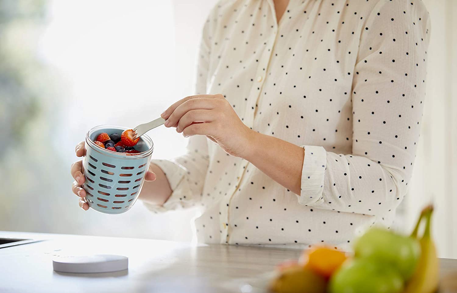 Mepal Fruit and Veggie Pot Ellipse - Δοχείο για Φρούτα και Λαχανικά - BPA Free - 600ml - Nordic Pink