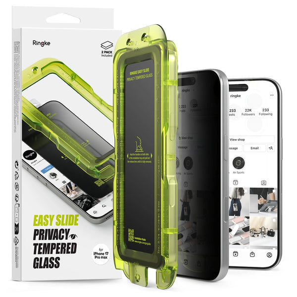 Ringke iPhone 17 Pro Max - Easy Slide - Αντιχαρακτικό Γυαλί Οθόνης - 2 Τεμάχια - Privacy