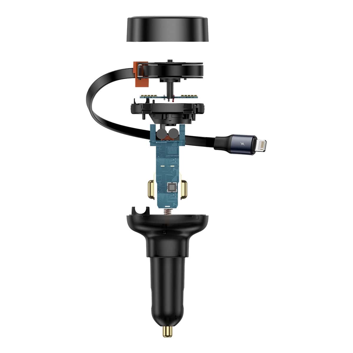 Baseus Enjoyment Pro Φορτιστής Αυτοκινήτου με Θύρα Type-C και Ενσωματωμένο Καλώδιο Lightning 60W - Black - C00057803111-00