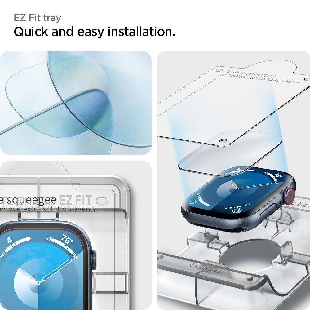 Spigen Προστασία Οθόνης Apple Watch 10/11 - 42mm - Elite Shield EZ Fit Αντιχαρακτικό Γυαλί Οθόνης - 2 Τεμάχια - Διάφανα