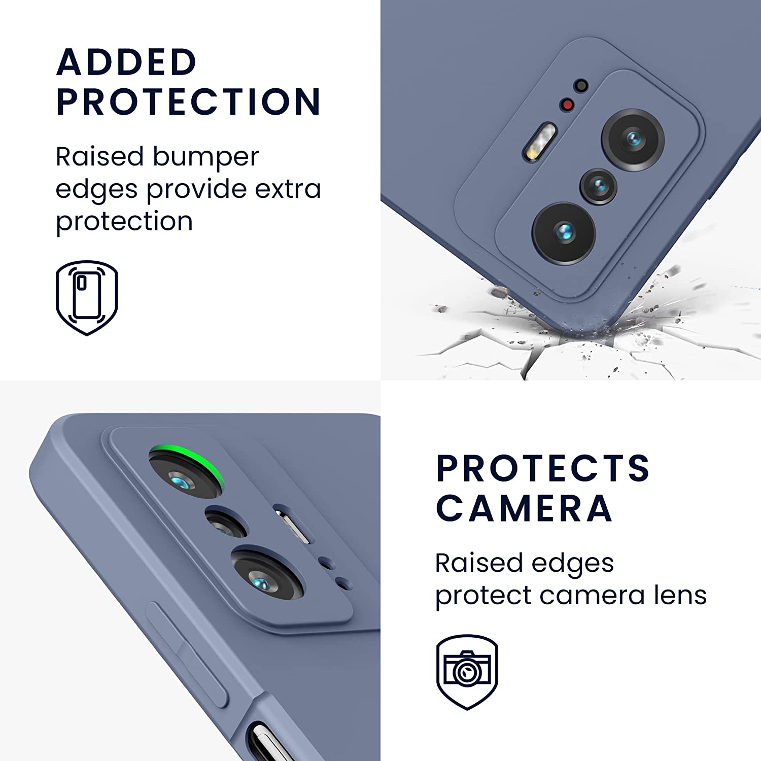 KW Xiaomi 11T / 11T Pro Θήκη Σιλικόνης Rubberized TPU - Blue Grey - 56573.12