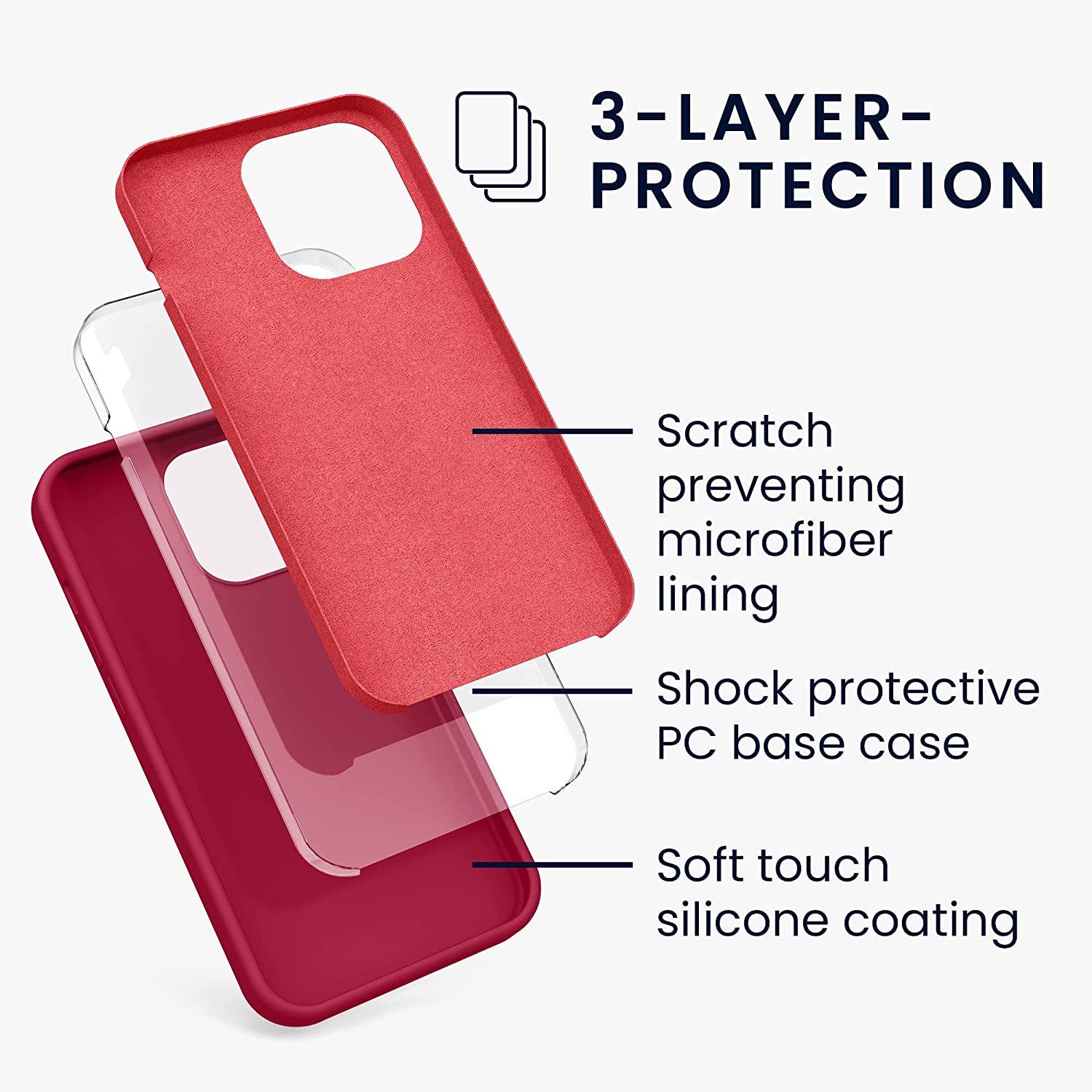 KW iPhone 13 Pro Θήκη Σιλικόνης Rubberized TPU - Sweet Cherry - 55880.229