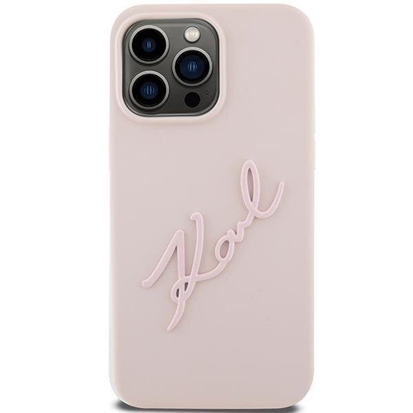 Karl Lagerfeld iPhone 15 Pro Max Silicone Karl Script Θήκη Σιλικόνης - Pink - KLHCP15XSKSBMCP