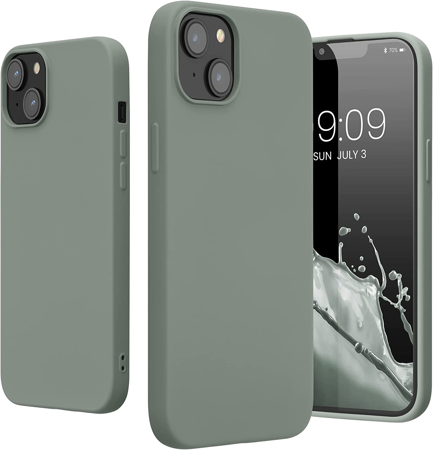 KW iPhone 14 Plus Θήκη Σιλικόνης Rubberized TPU - Gray Green - 59080.172