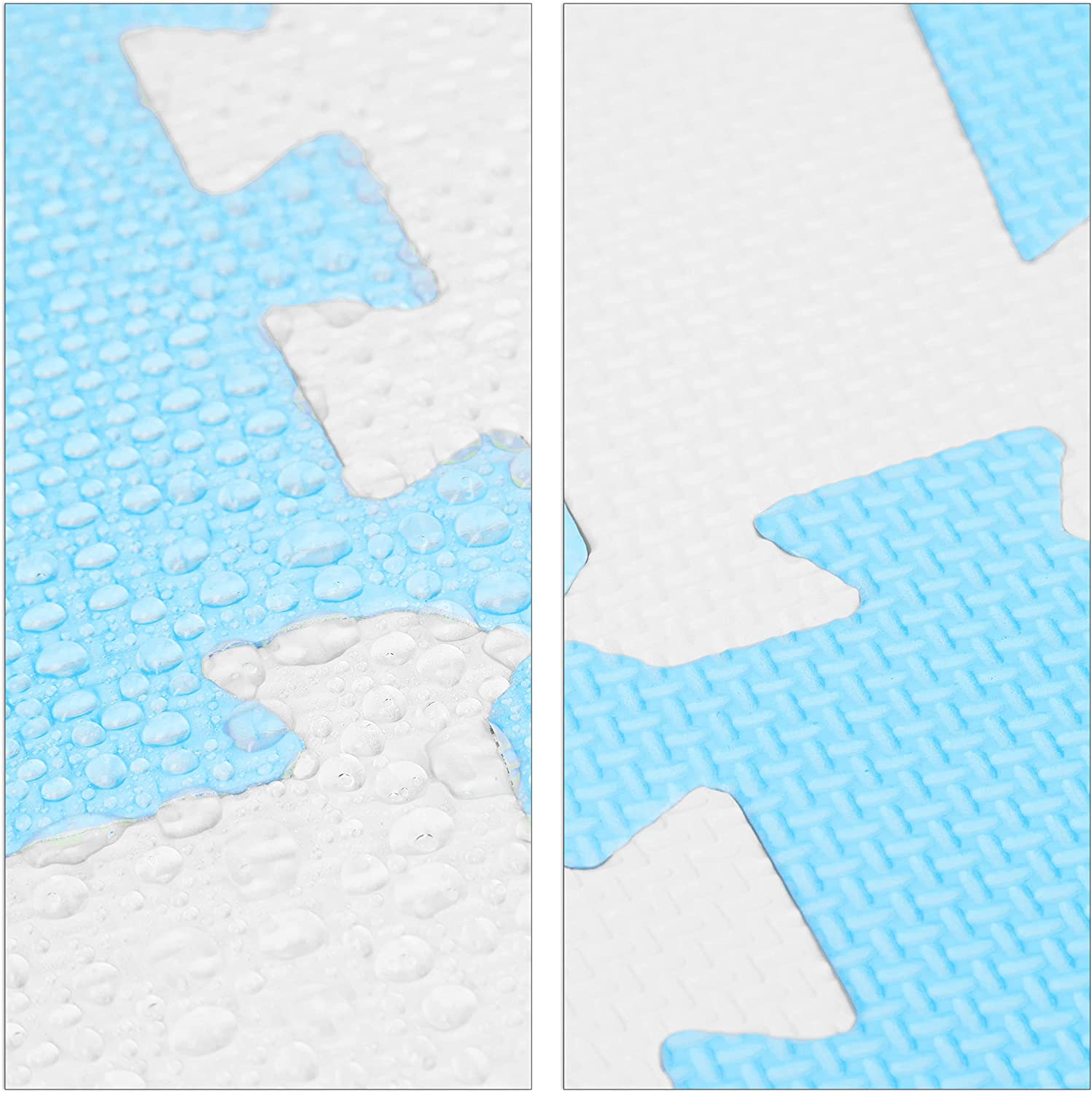 Relaxdays Χαλάκι Παζλ 9 Τεμαχίων για Παιδιά - Design Stars - White / Blue - 4052025890100