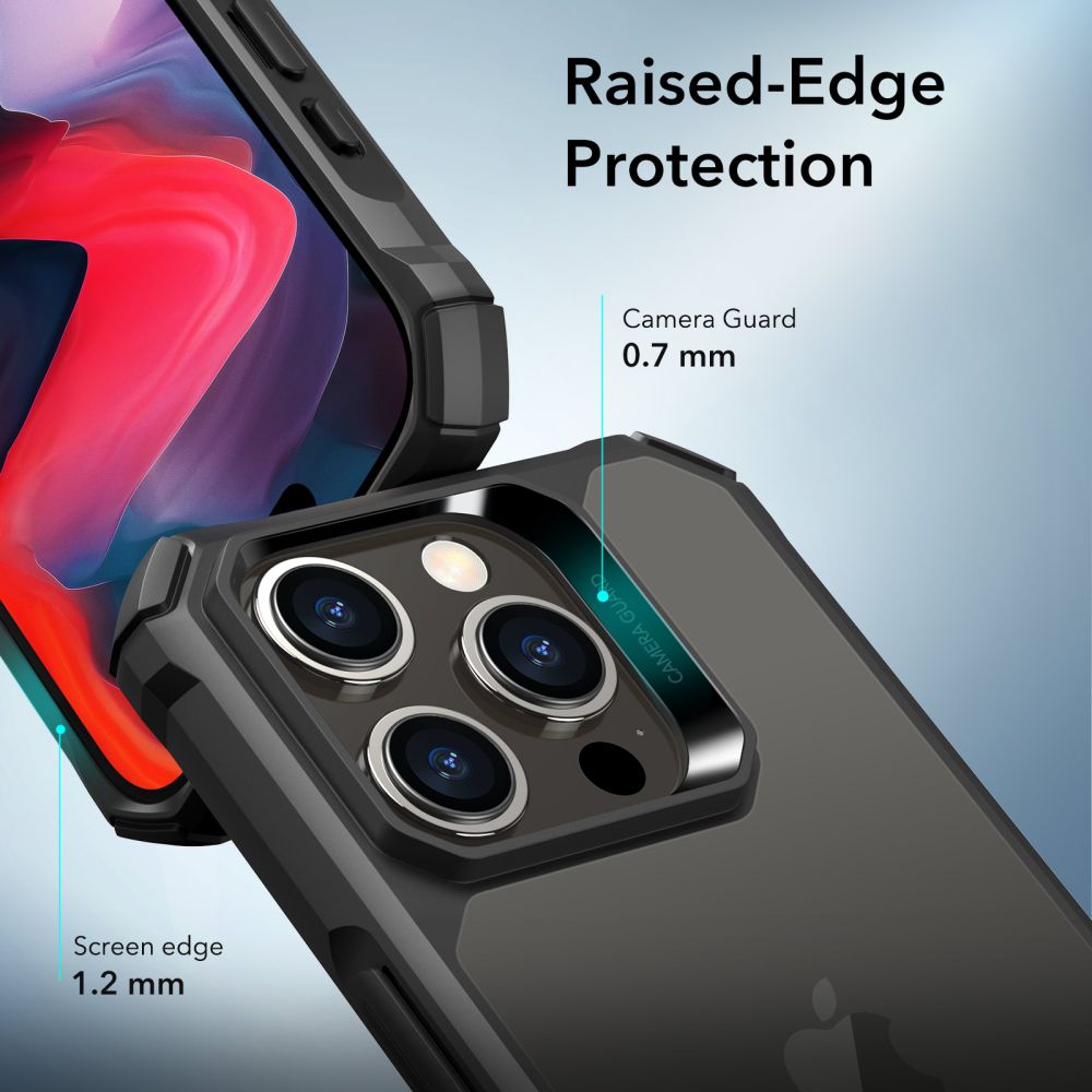 ESR iPhone 15 Pro Max Air Armor Σκληρή Θήκη με Πλαίσιο Σιλικόνης - Ημιδιάφανη / Frosted Black