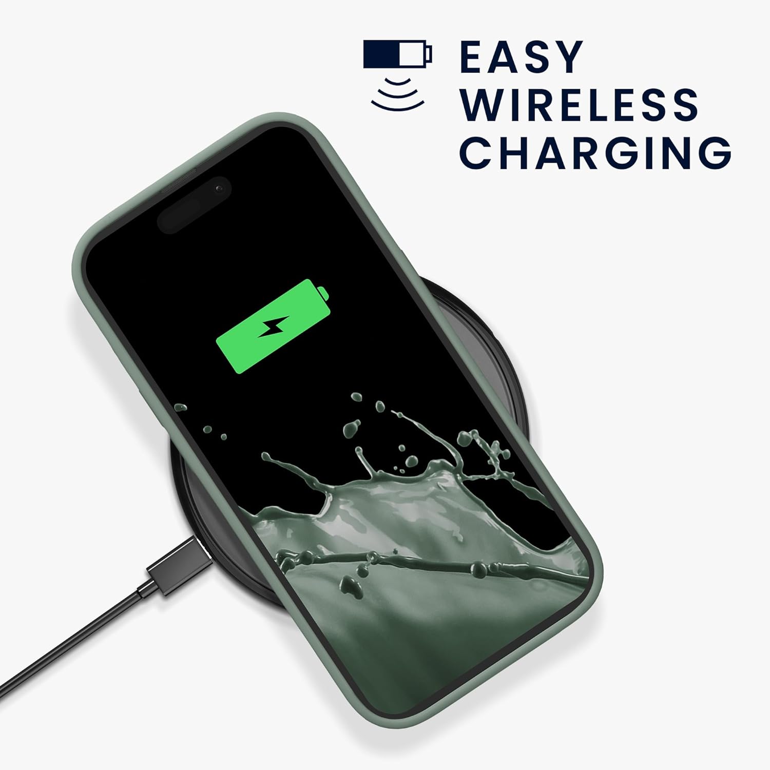 KW iPhone 15 Pro Max Θήκη Σιλικόνης Rubberized TPU - Rainwashed Green