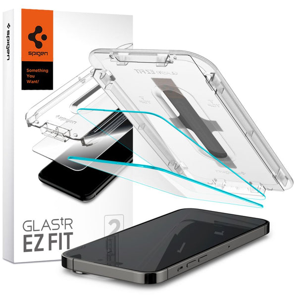 Spigen iPhone 14 Pro Max Glas.TR EZ Fit 0.2mm 2.5D 9H Tempered Glass Αντιχαρακτικό Γυαλί Οθόνης - 2 Τεμάχια - Clear - AGL05202 - likebrands.gr