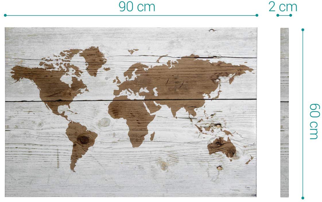 Navaris Μαγνητικός Πίνακας - 90 x 60cm - Design World Map - 49997.02