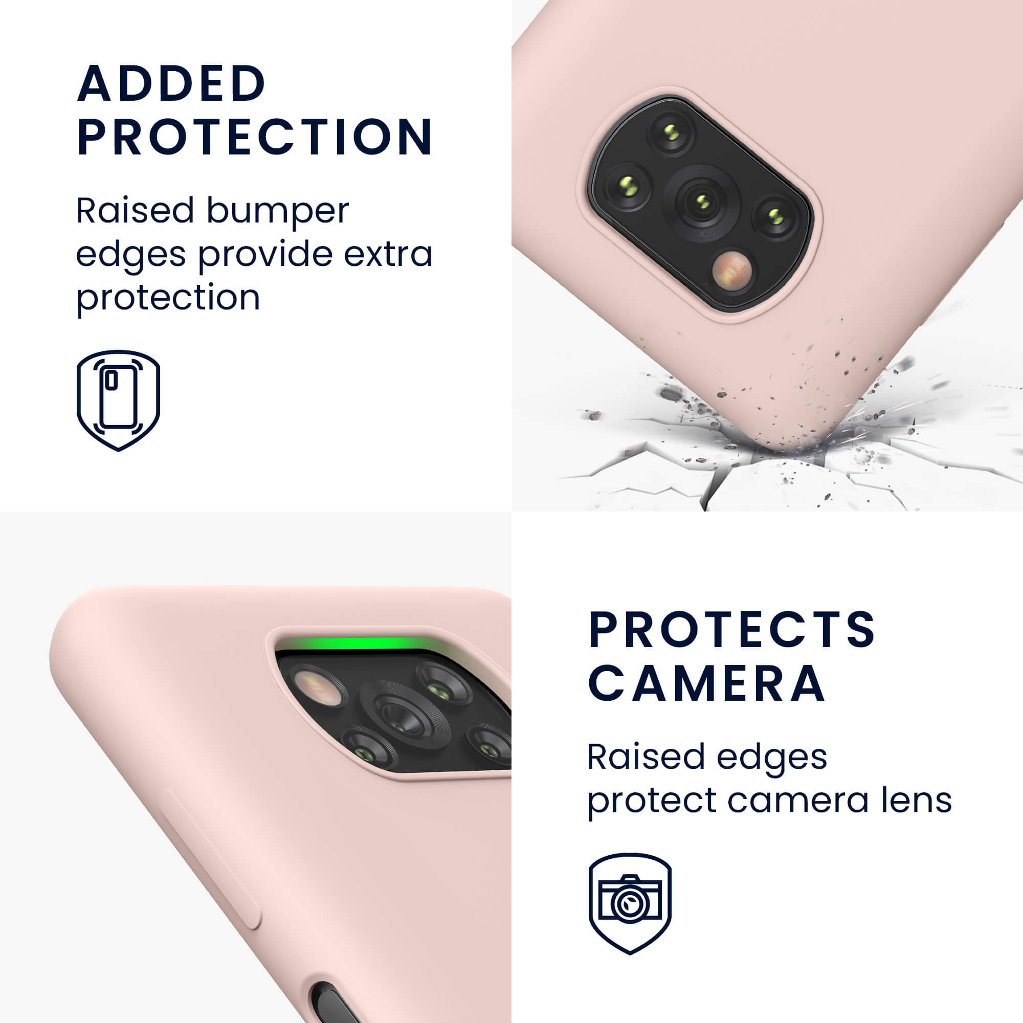 KW Xiaomi Poco X3 NFC / Poco X3 Pro Θήκη Σιλικόνης Rubber TPU - Dusty Pink - 54345.10