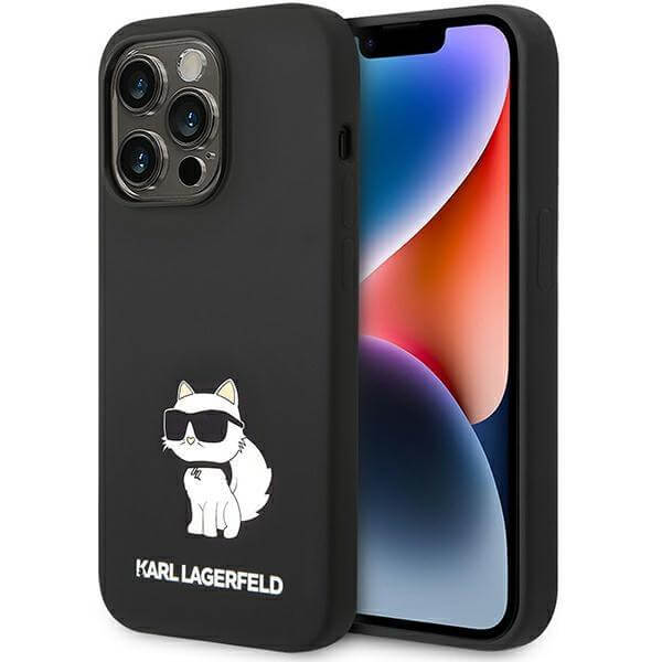 Karl Lagerfeld iPhone 14 Pro Silicone Choupette Body Θήκη Σιλικόνης με MagSafe - Black - KLHMP14LSNCHBCK