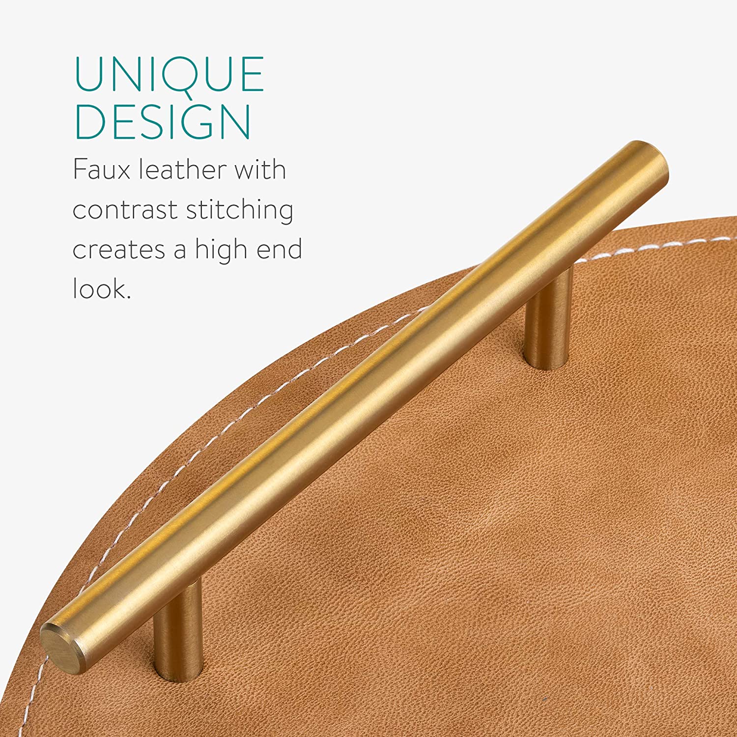 Navaris Σετ με 2 Δίσκους Σερβιρίσματος από Συνθετικό Δέρμα - Brown - 53514.02.05